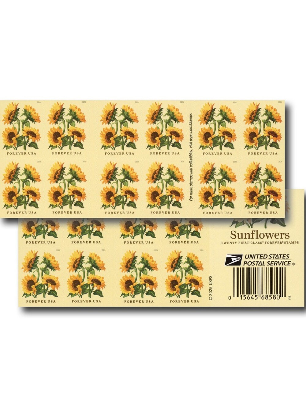 100 Sunflowers 2026 USPS Forever Postage Stamps Postal Wedding Invites Save Date